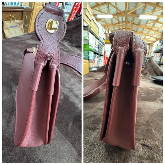 Cartier Rare Wine Leather crossbody with Cartier engraved Mirror EUC - Picture 5 of 12